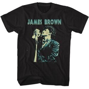 James Brown On Mic Retro Soul Music Fan Icon  Graphic T-Shirt